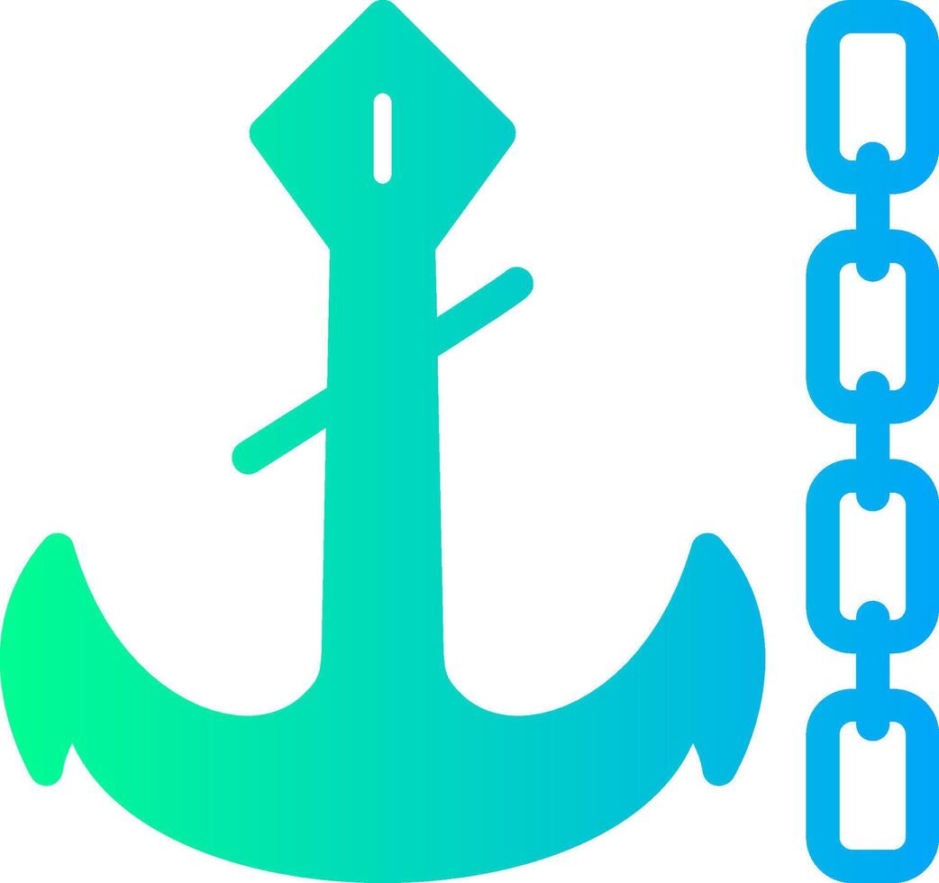 Anchor chain Solid Multi Gradient Icon vector