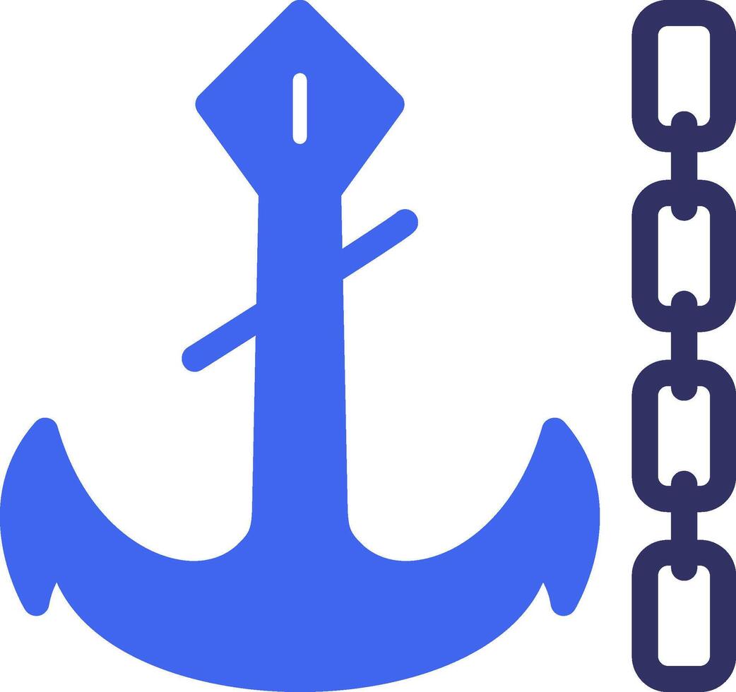Anchor chain Solid Two Color Icon vector