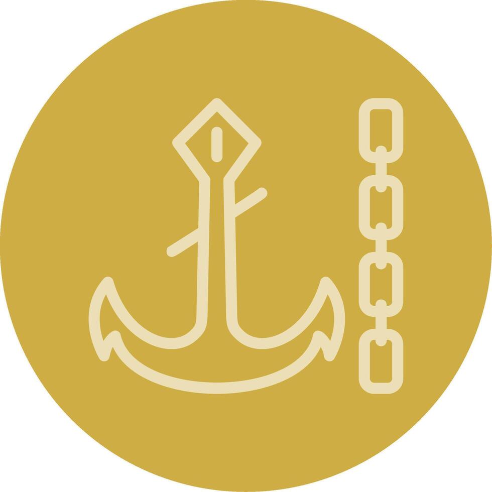 Anchor chain Line Multi color Icon vector