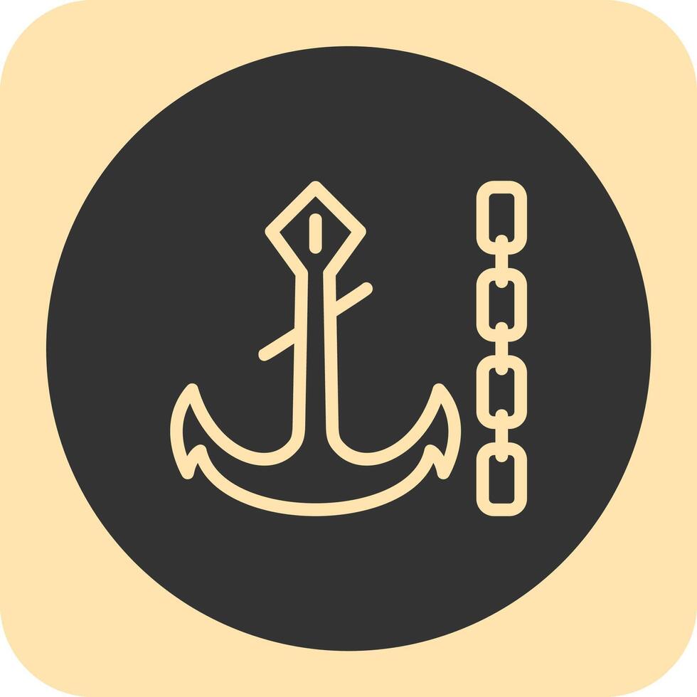 Anchor chain Linear Round Icon vector