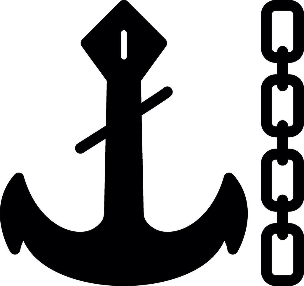 Anchor chain Glyph Icon vector