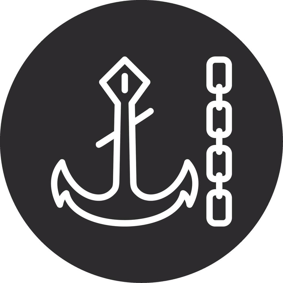 Anchor chain Inverted Icon vector