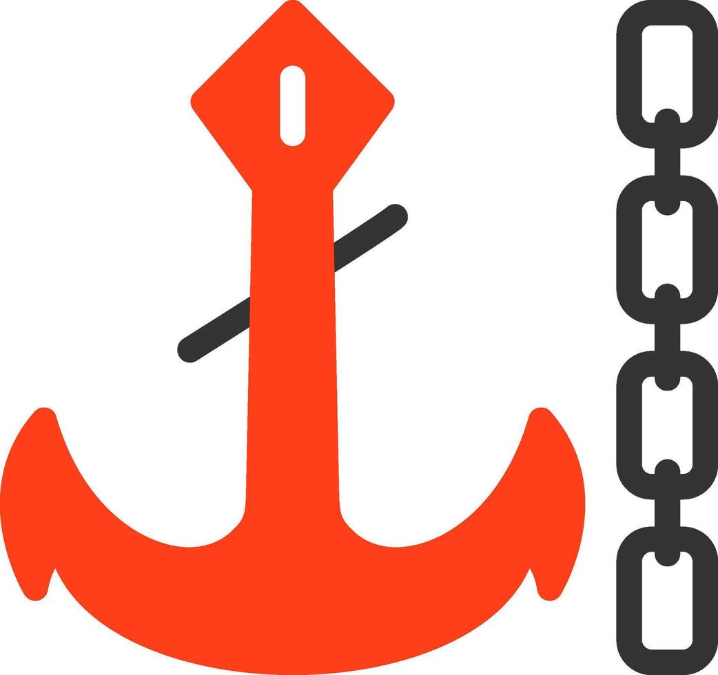 Anchor chain Flat Icon vector
