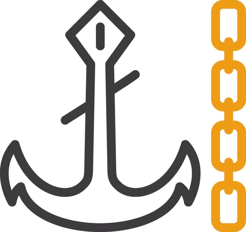 Anchor chain Line Two Color Icon vector