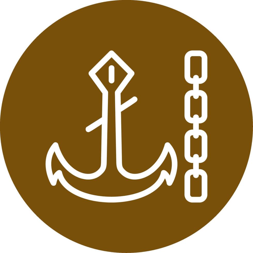 Anchor chain Outline Circle Icon vector