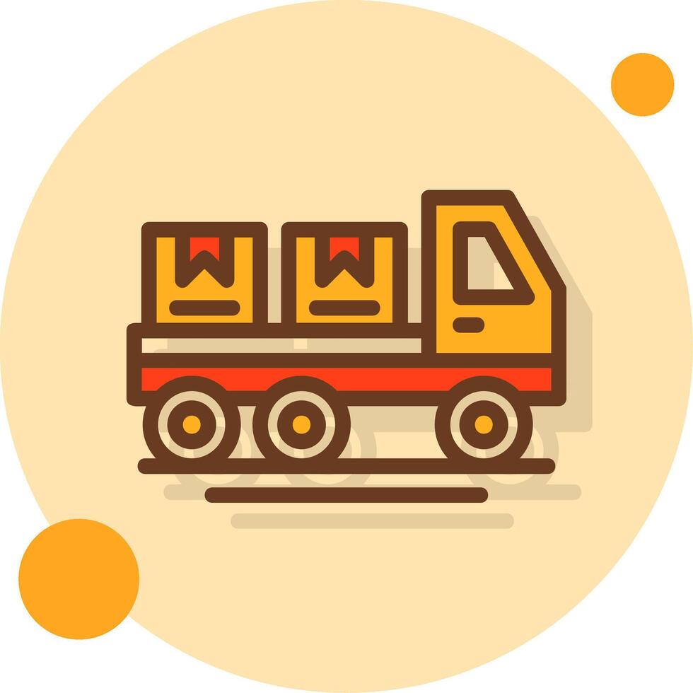 Shipping Filled Shadow Circle Icon vector