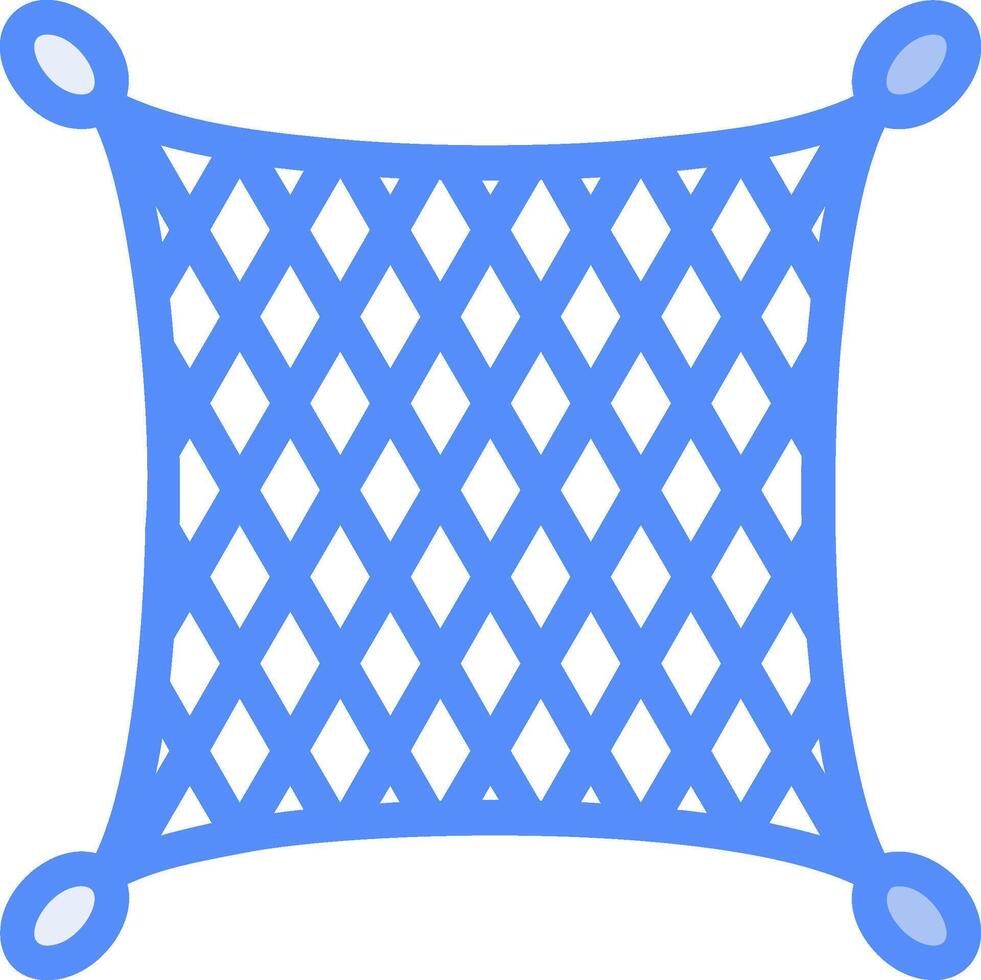 Fishing net Line Filled Blue Icon vector