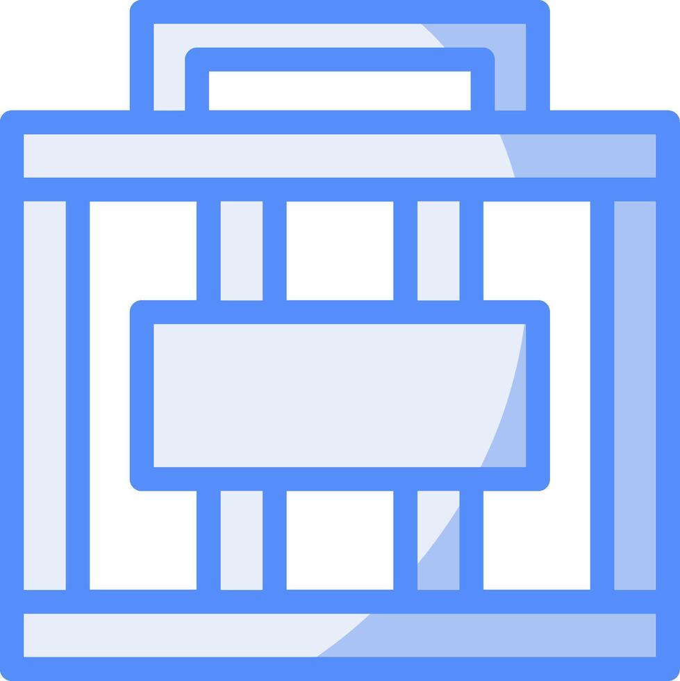 Lobster trap Line Filled Blue Icon vector