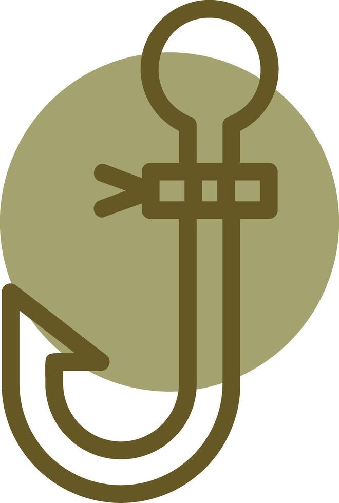 Fishing hook Linear Circle Icon vector
