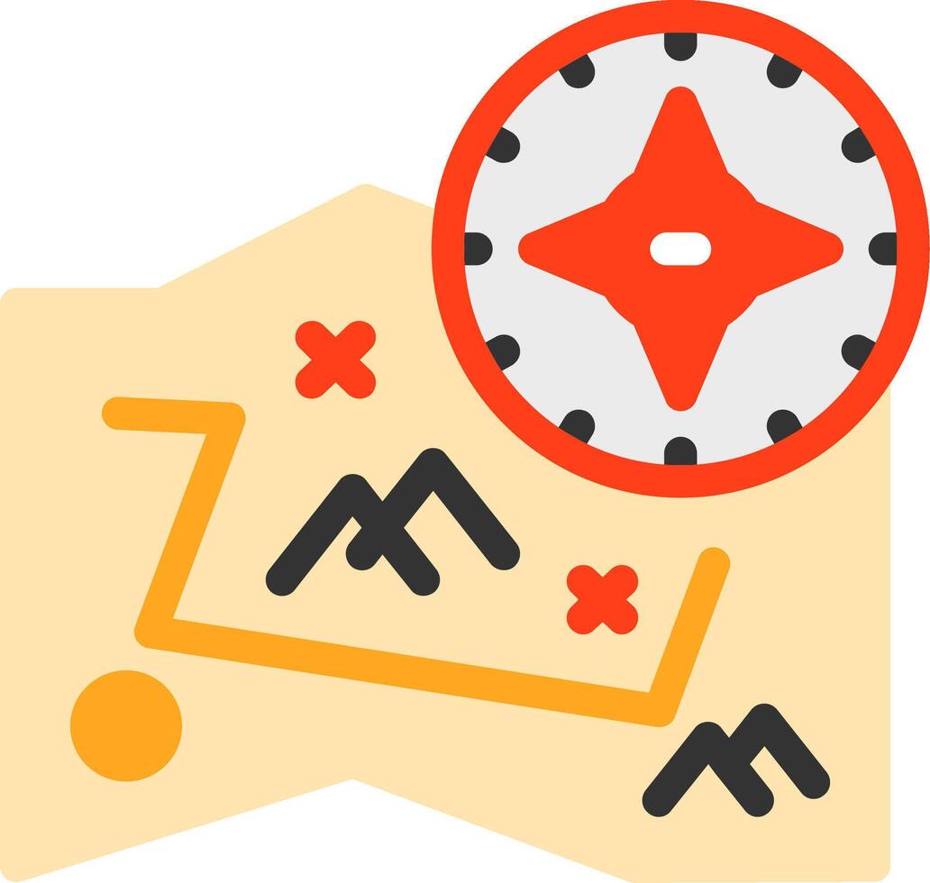 Nautical map Flat Icon vector