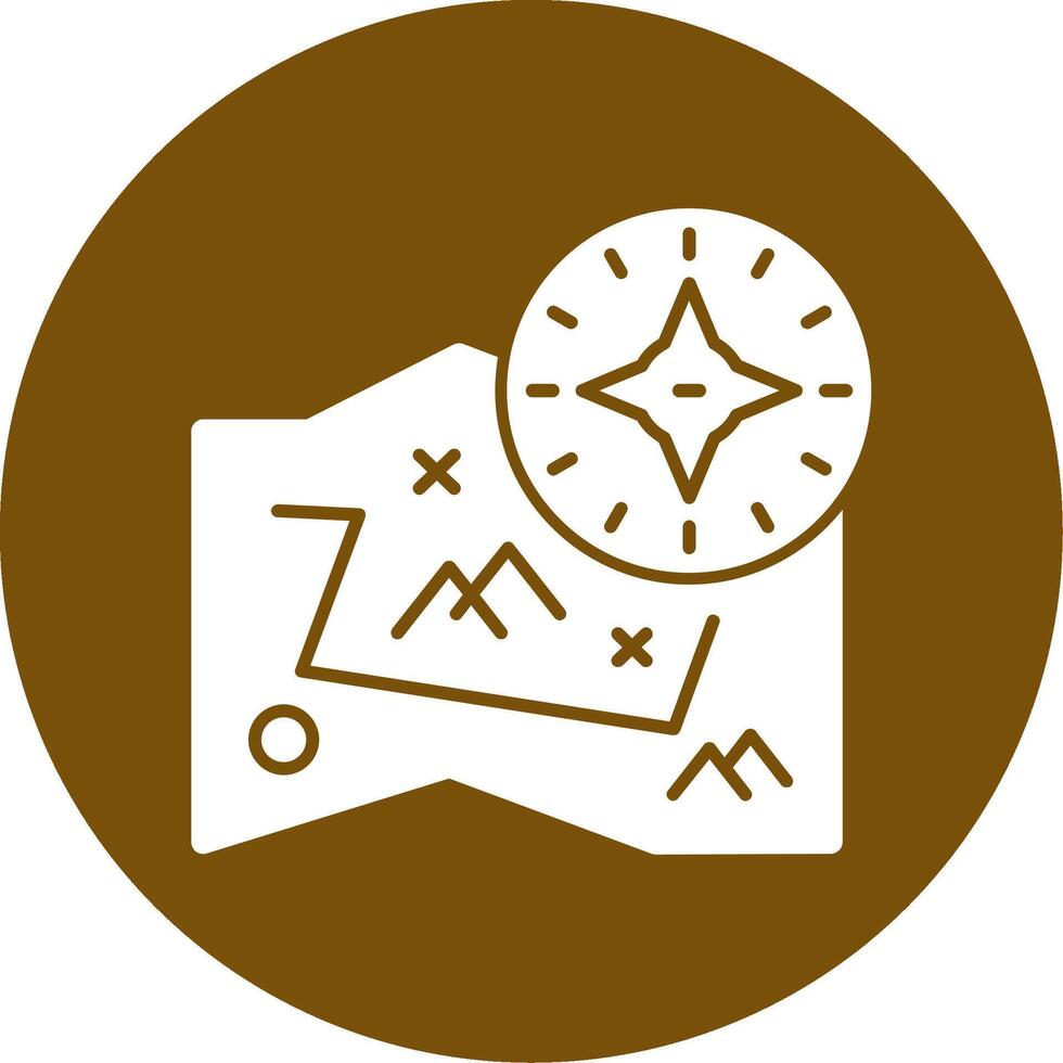 Nautical map Glyph Circle Icon vector