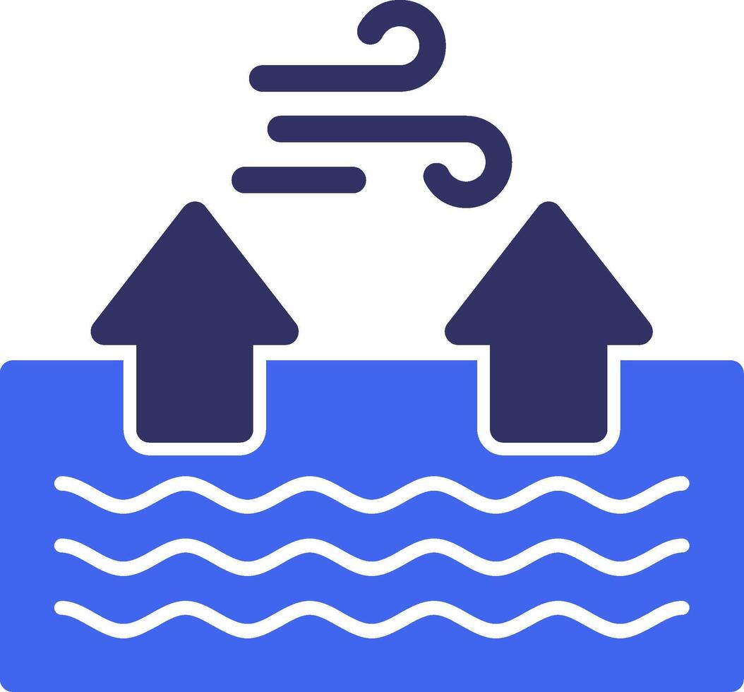 Tide Solid Two Color Icon vector