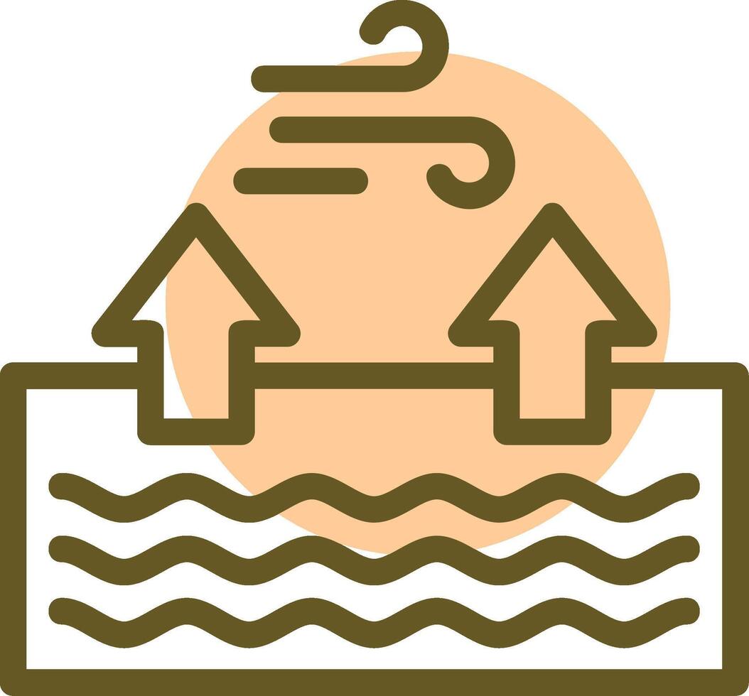 Tide Linear Circle Icon vector