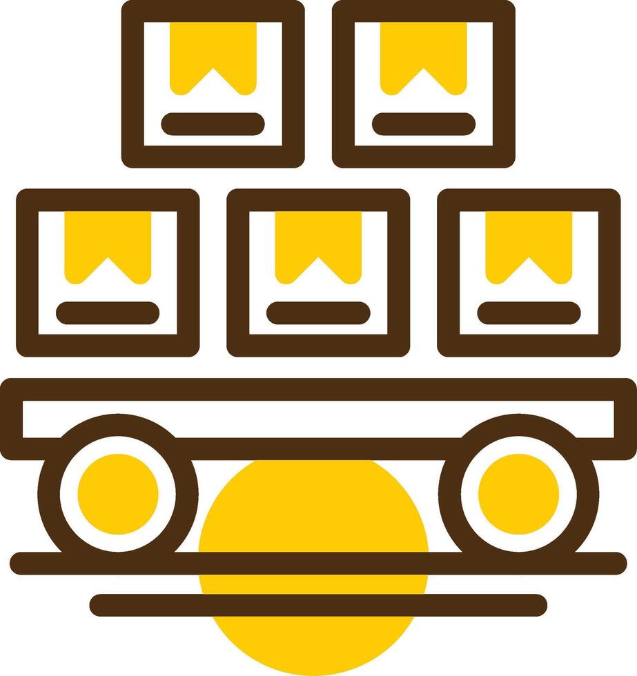 Logistics Yellow Lieanr Circle Icon vector