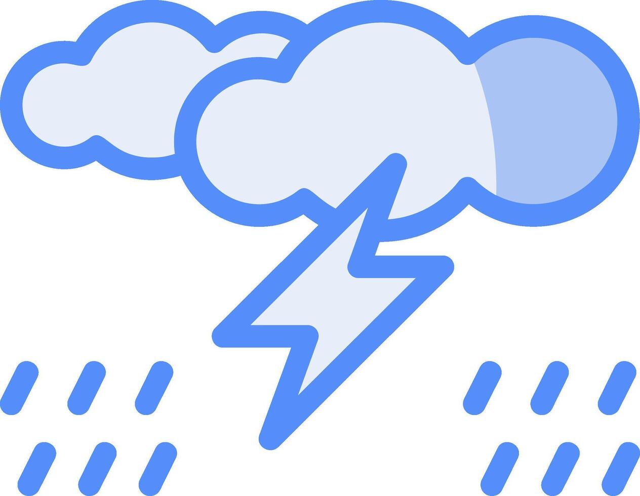 Storm Line Filled Blue Icon vector