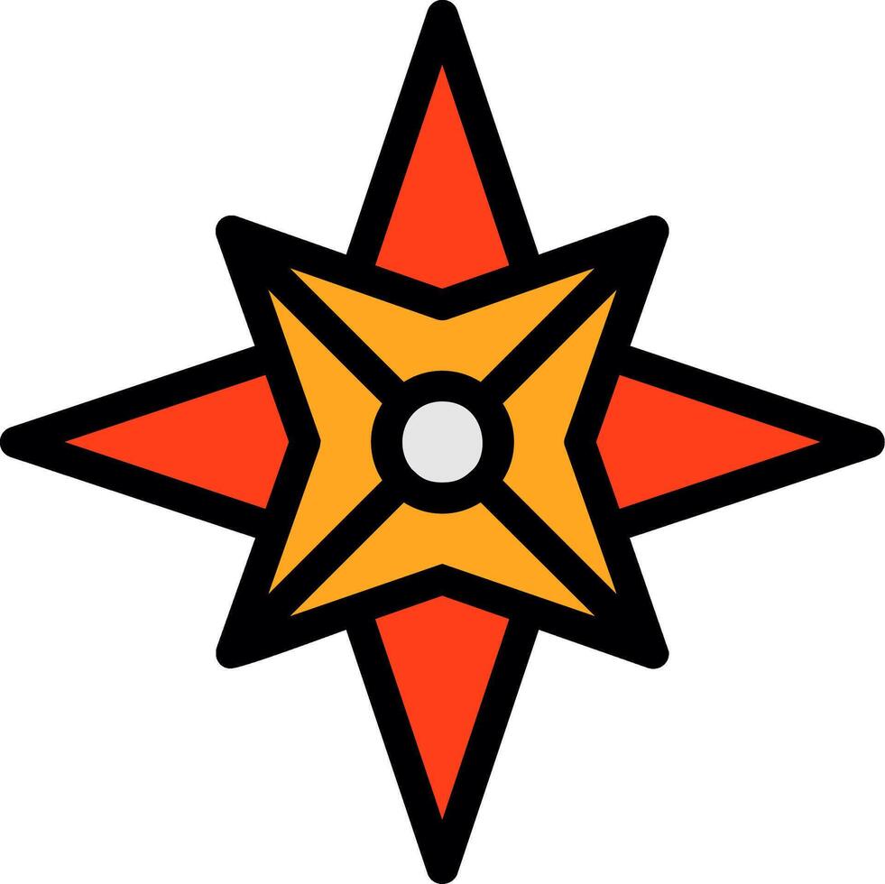 Nautical star Line Filled Icon vector