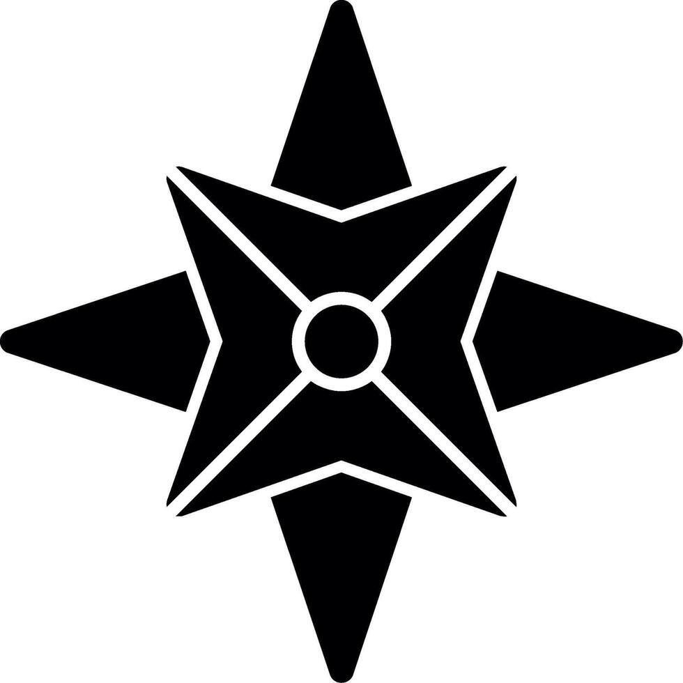 náutico estrella glifo icono vector