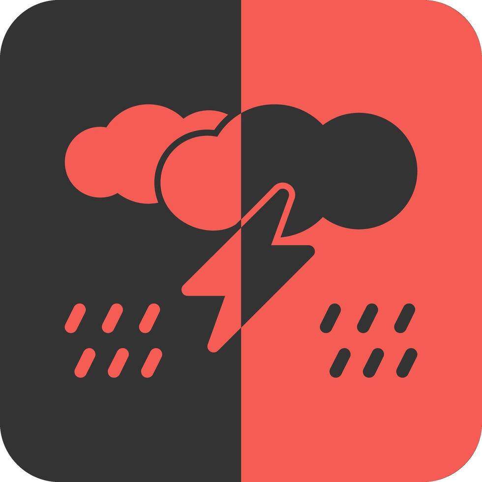 tormenta rojo inverso icono vector