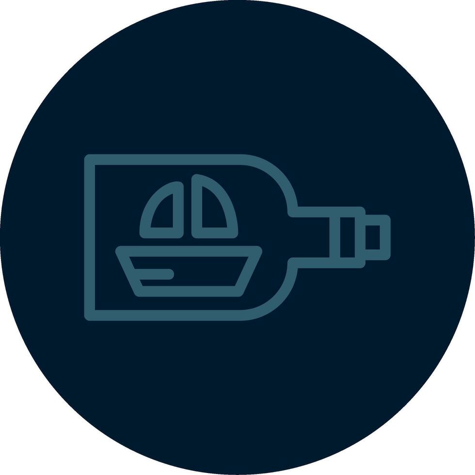Ship in a bottle Line Multi color Icon vector