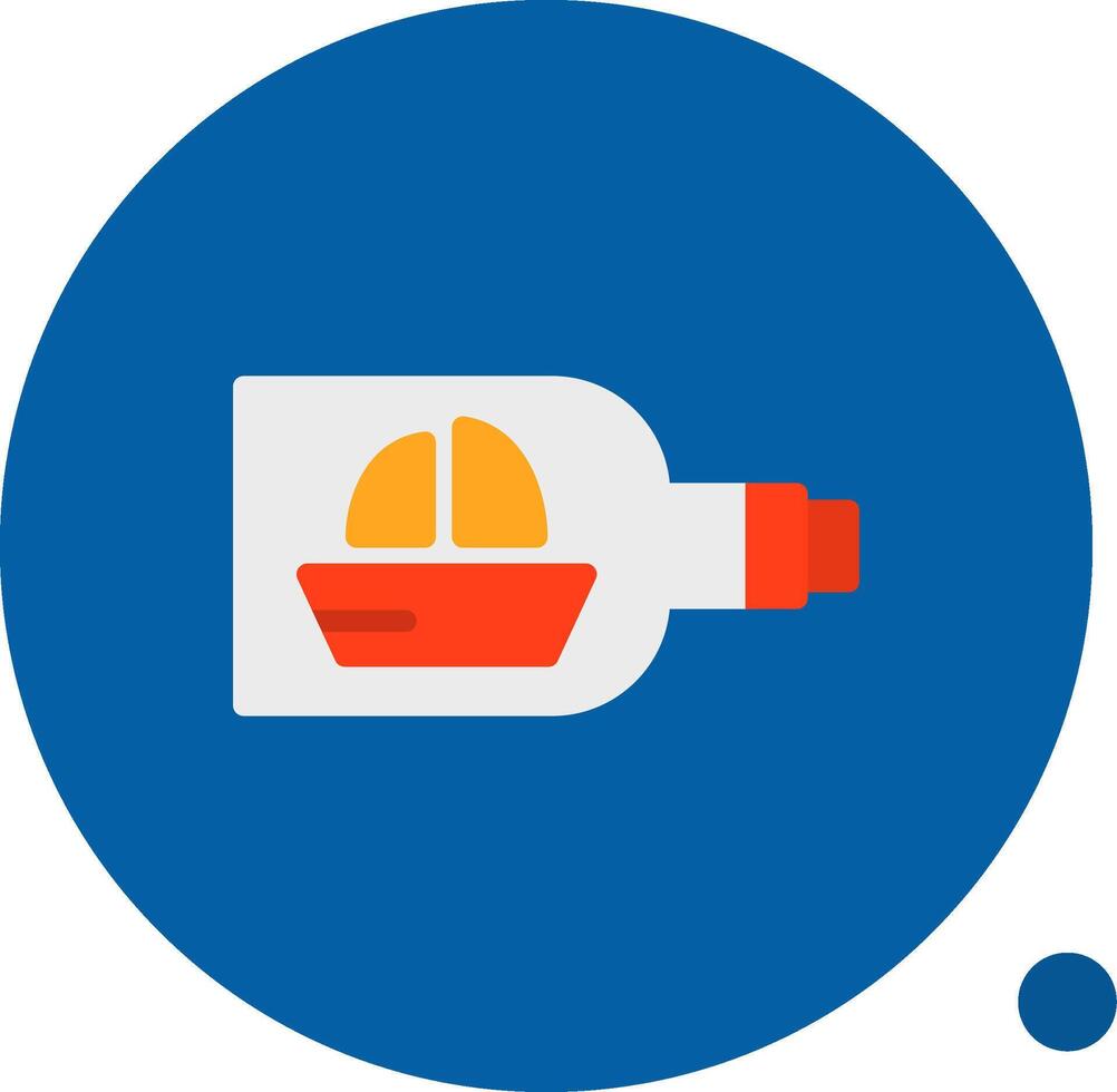 Ship in a bottle Flat Shadow Icon vector