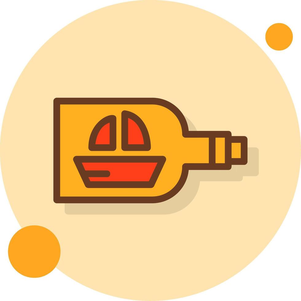 Ship in a bottle Filled Shadow Circle Icon vector