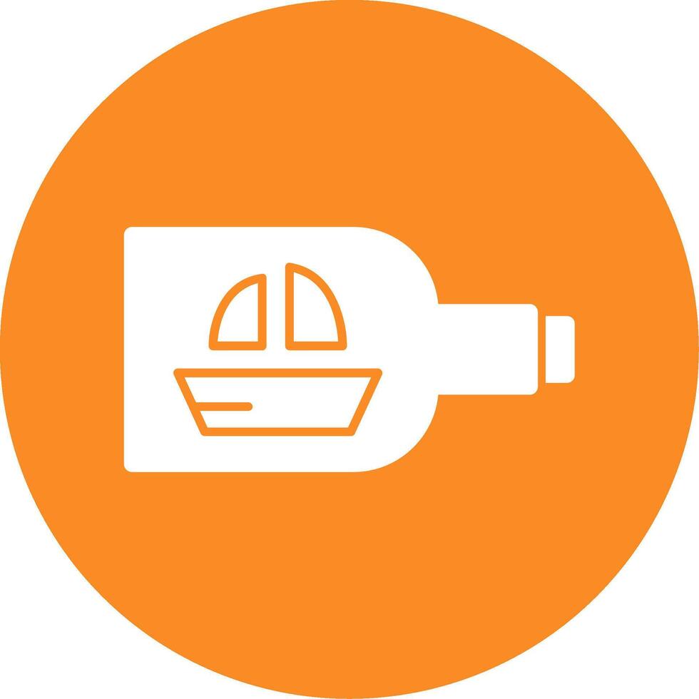 Ship in a bottle Glyph Circle Icon vector