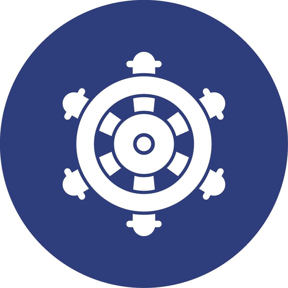 Nautical steering wheel Glyph Circle Icon vector