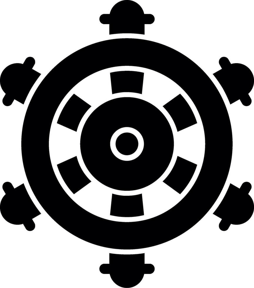 Nautical steering wheel Glyph Icon vector