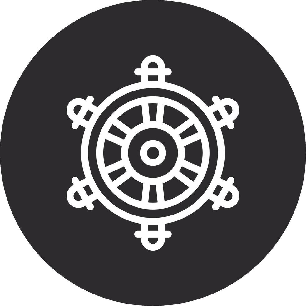 Nautical steering wheel Inverted Icon vector