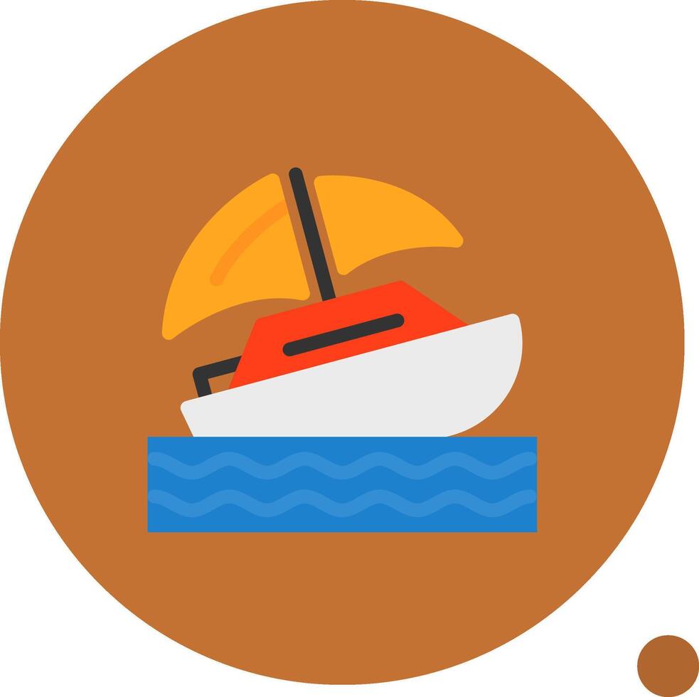 Shipwreck Flat Shadow Icon vector