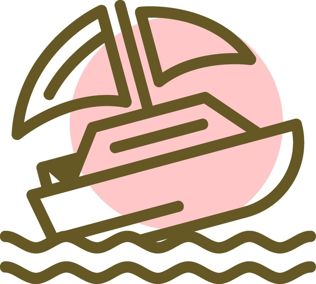 Shipwreck Linear Circle Icon vector
