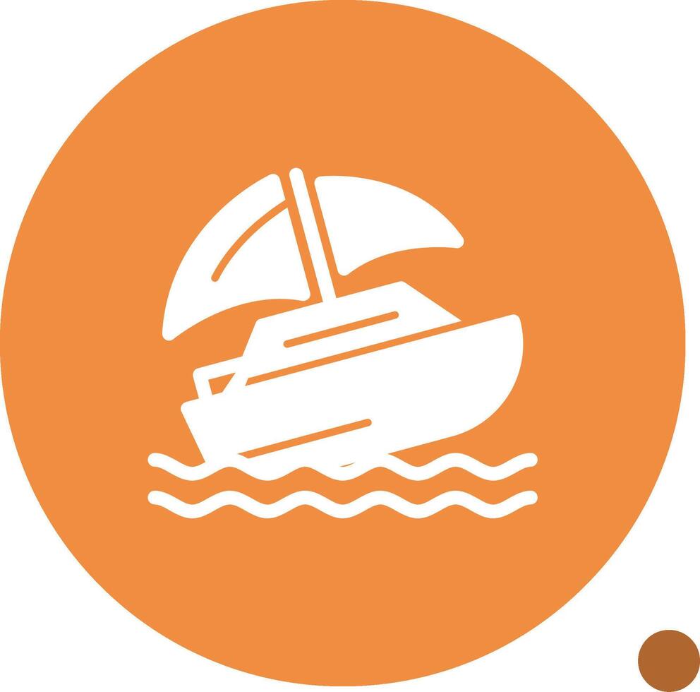 Shipwreck Glyph Shadow Icon vector