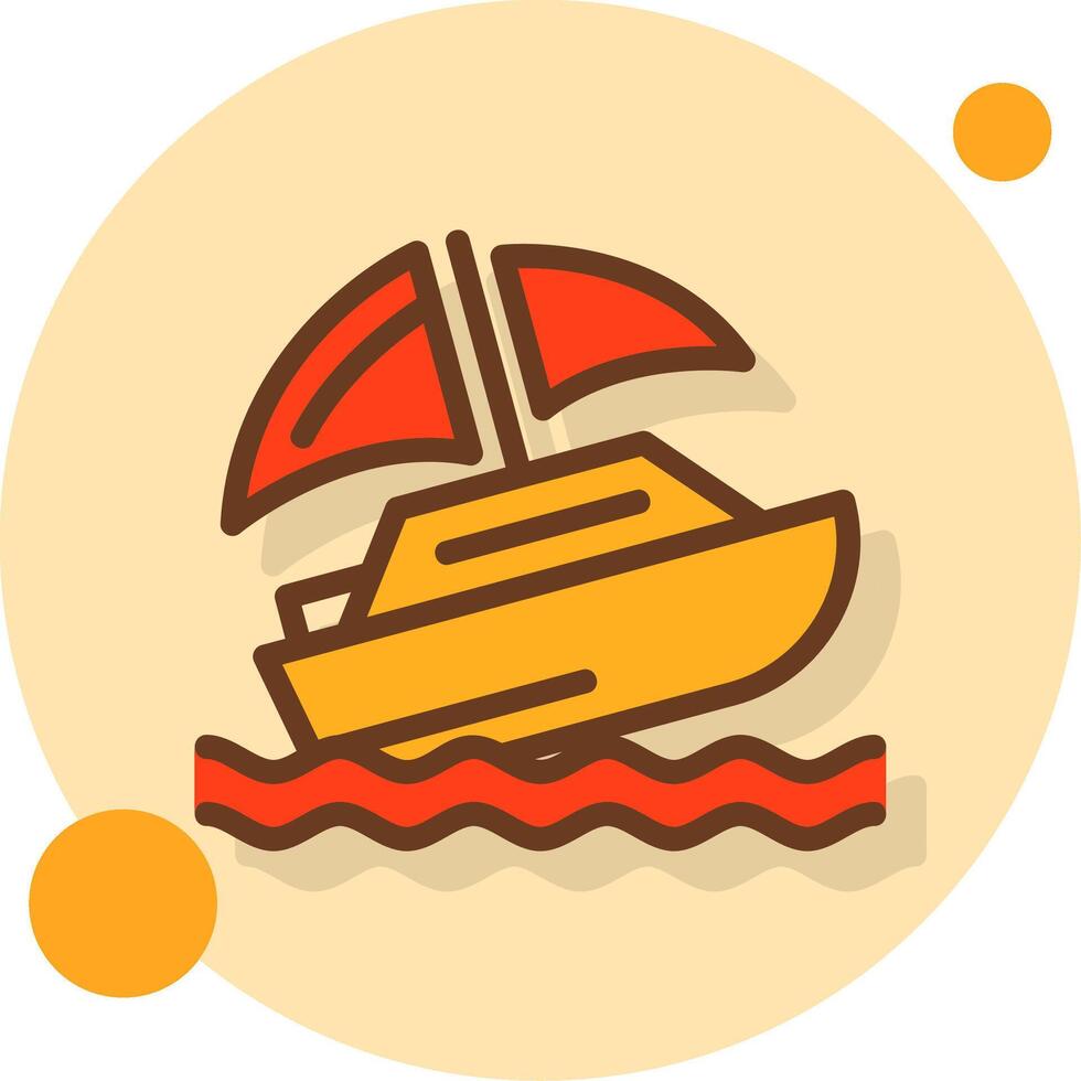 Shipwreck Filled Shadow Circle Icon vector