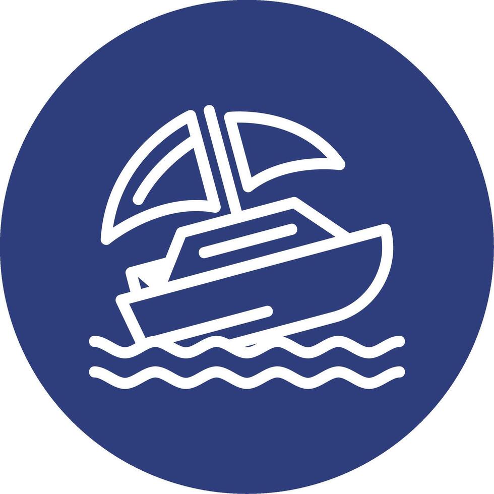 Shipwreck Outline Circle Icon vector