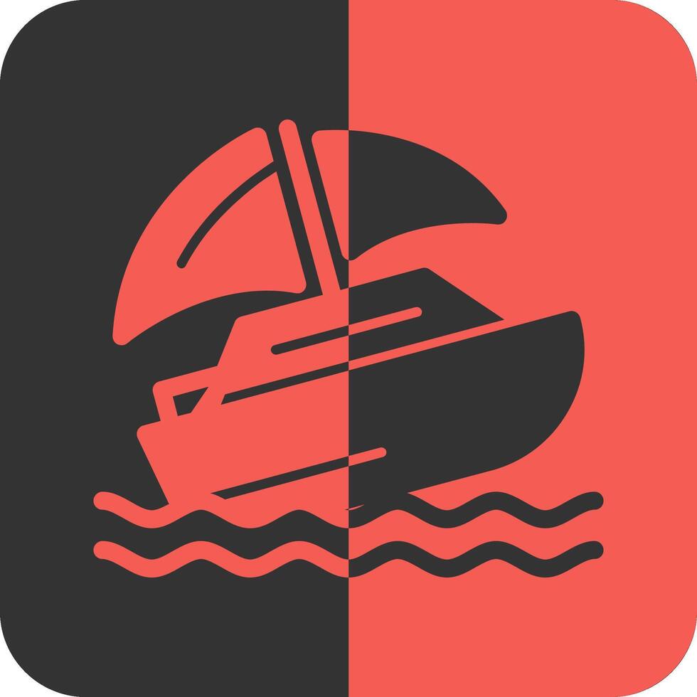 Shipwreck Red Inverse Icon vector