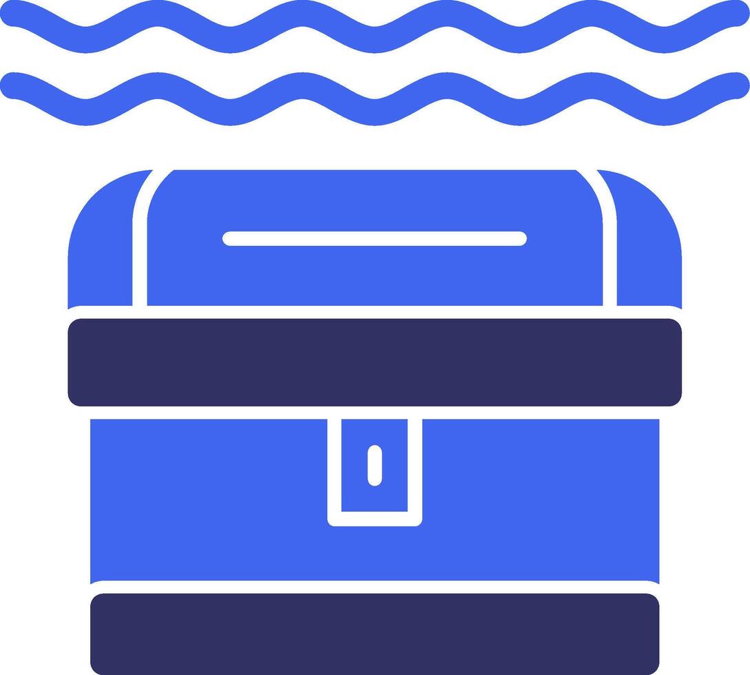 Underwater treasure Solid Two Color Icon vector