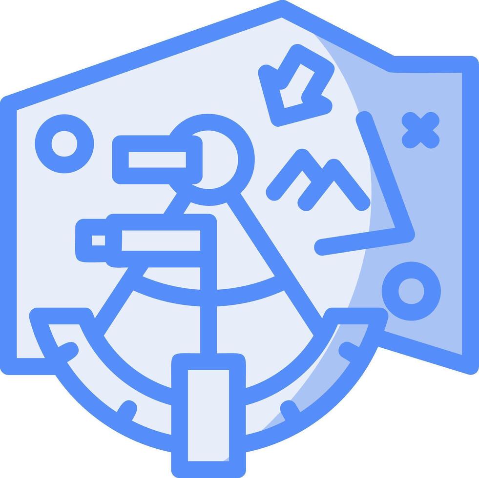 Navigation tools Line Filled Blue Icon vector