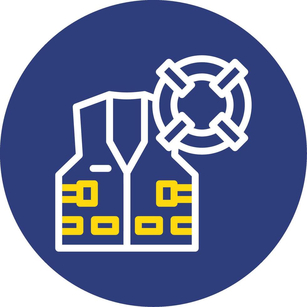 Maritime safety Dual Line Circle Icon vector
