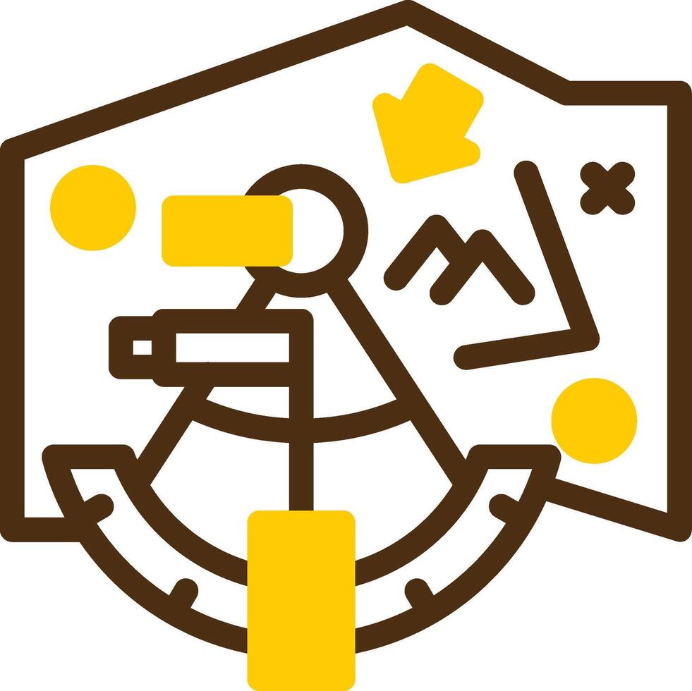 Navigation tools Yellow Lieanr Circle Icon vector