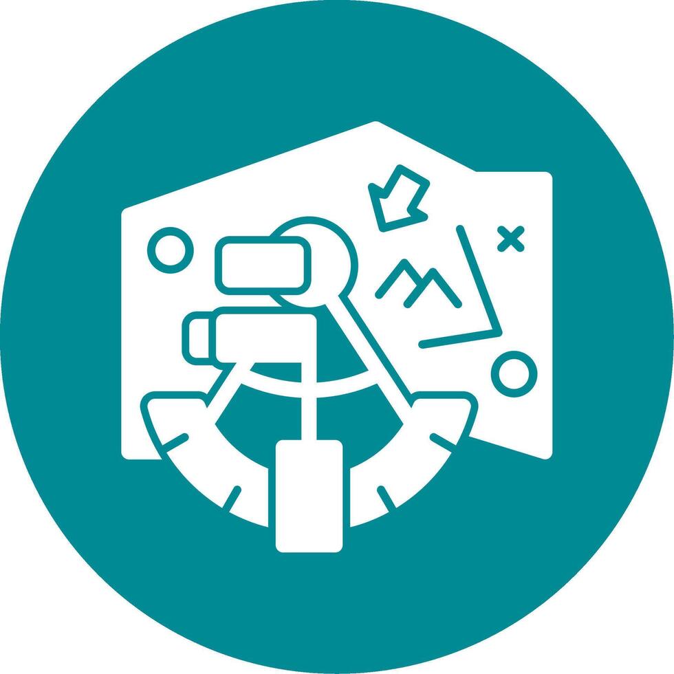 Navigation tools Glyph Circle Icon vector