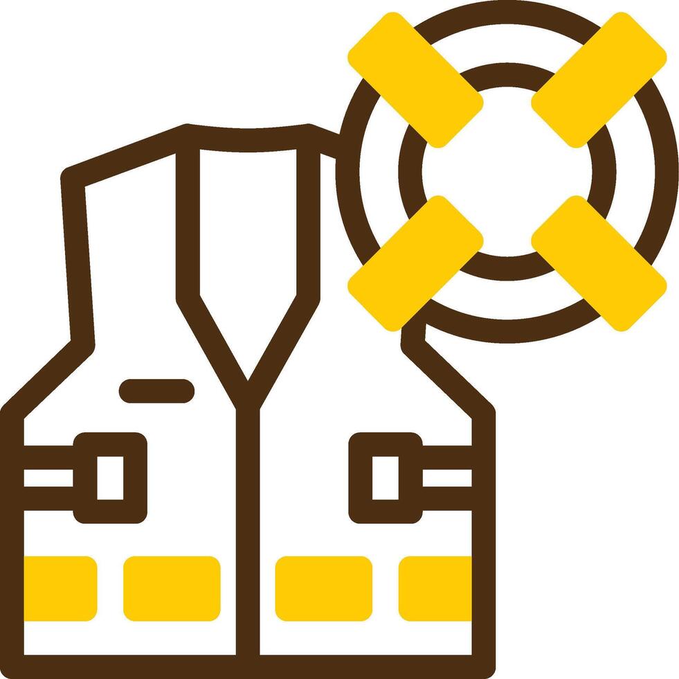 Maritime safety Yellow Lieanr Circle Icon vector