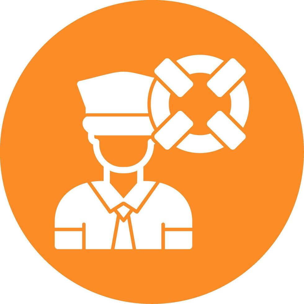 Coast guard Glyph Circle Icon vector