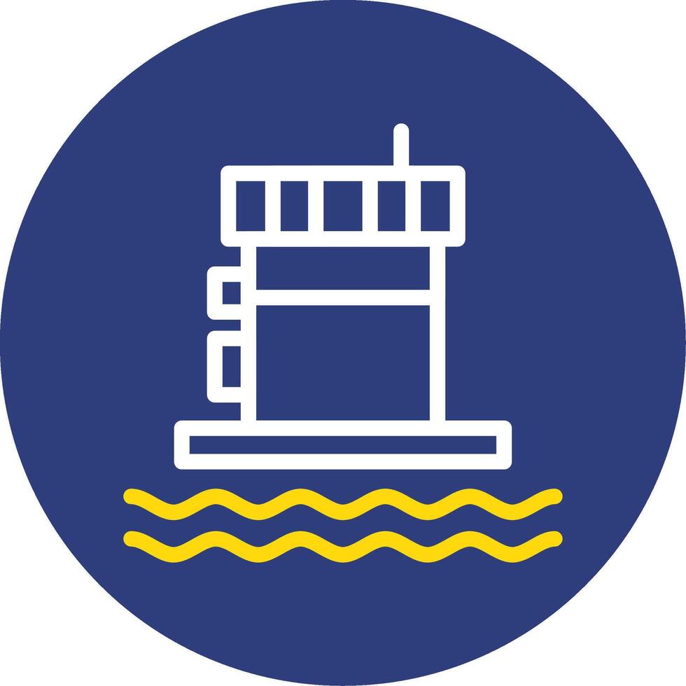 Navigation beacon Dual Line Circle Icon vector