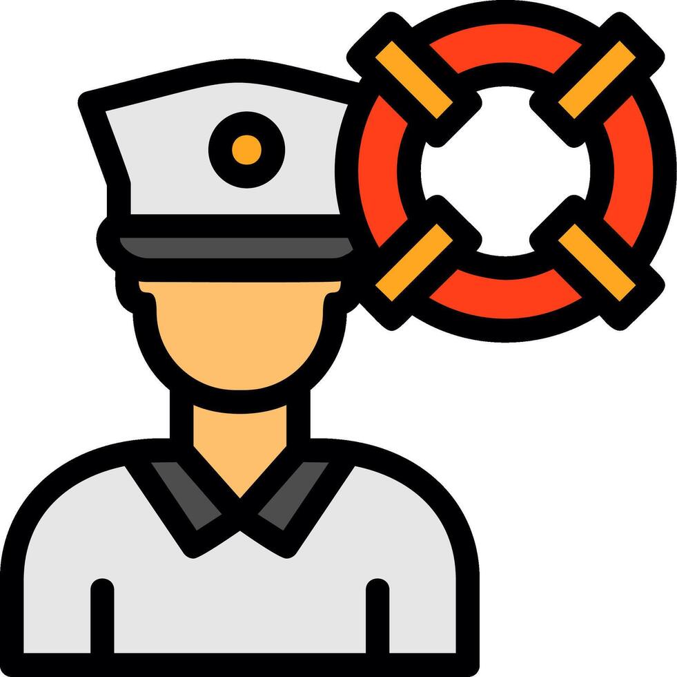 Coast guard Line Filled Icon vector