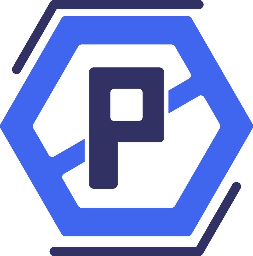 No parking Solid Two Color Icon vector