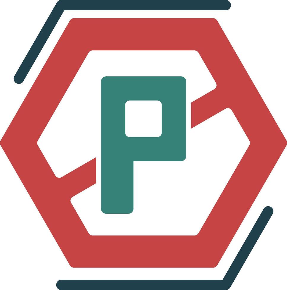 No parking Glyph Two Color Icon vector