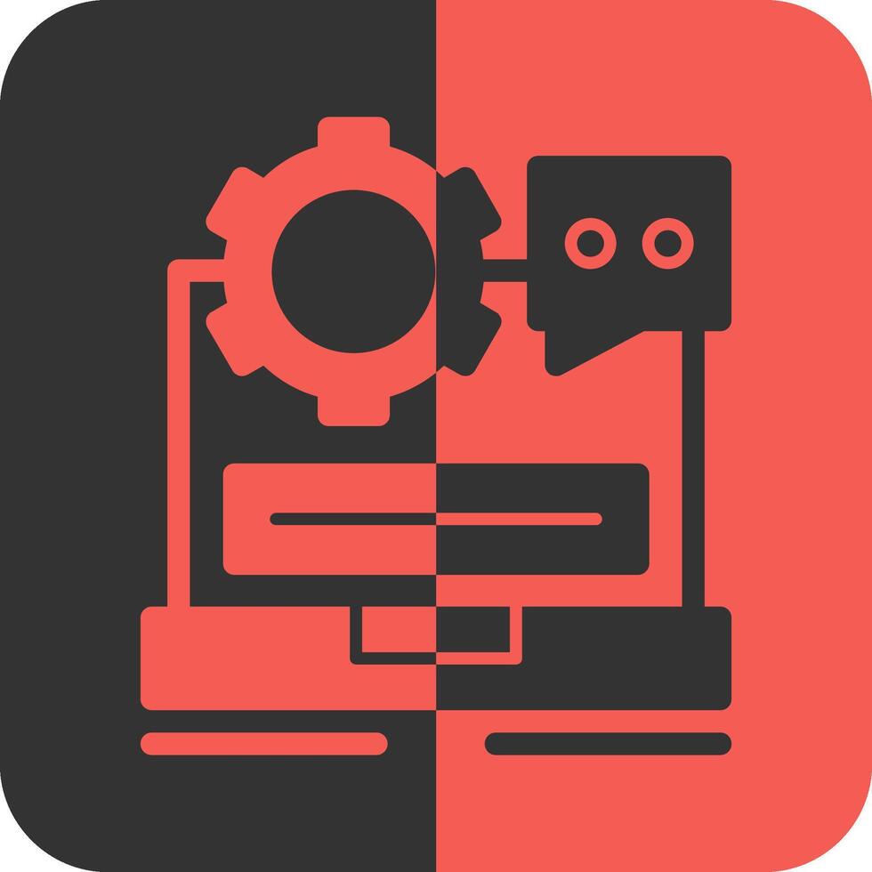 Helpdesk Red Inverse Icon vector