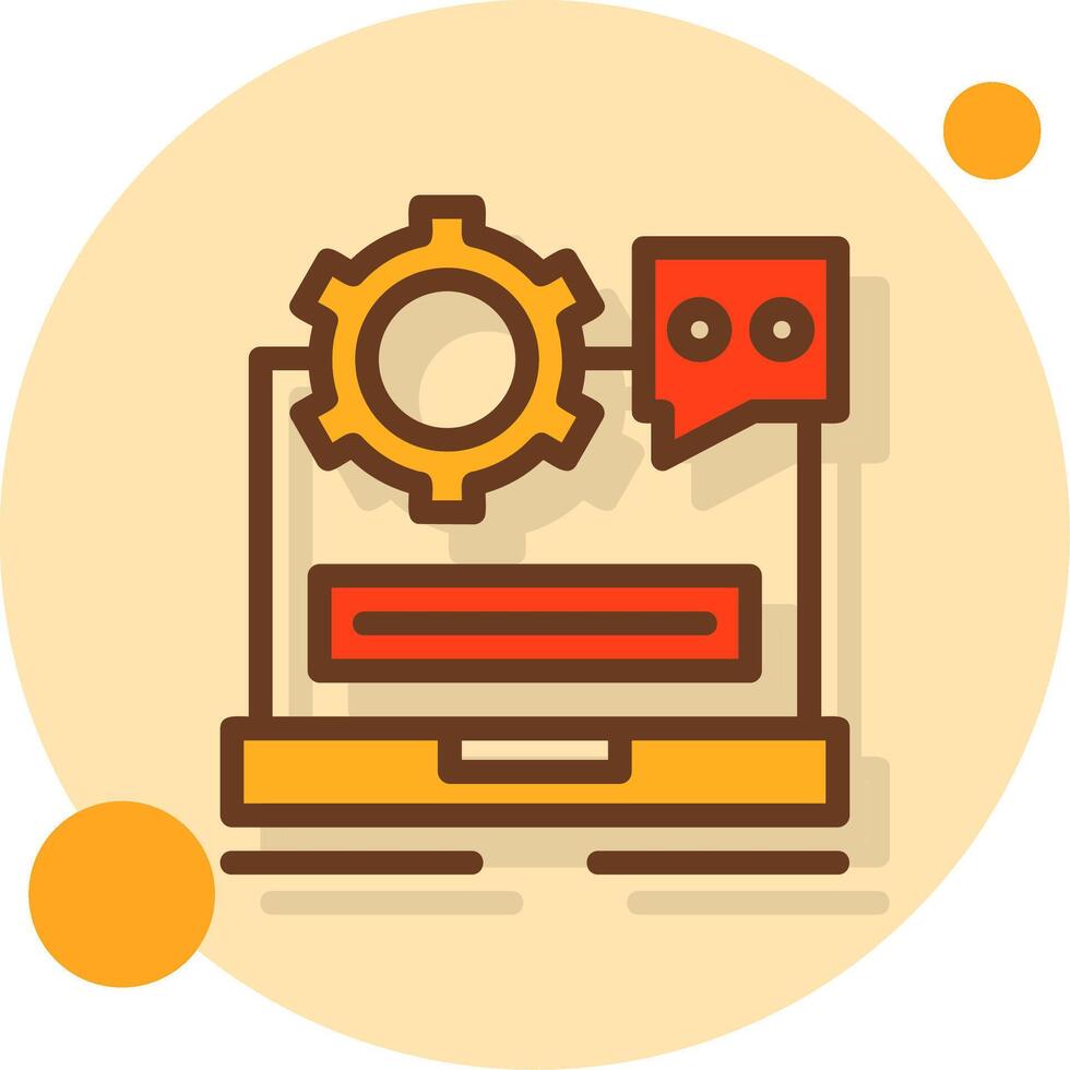 Helpdesk Filled Shadow Circle Icon vector