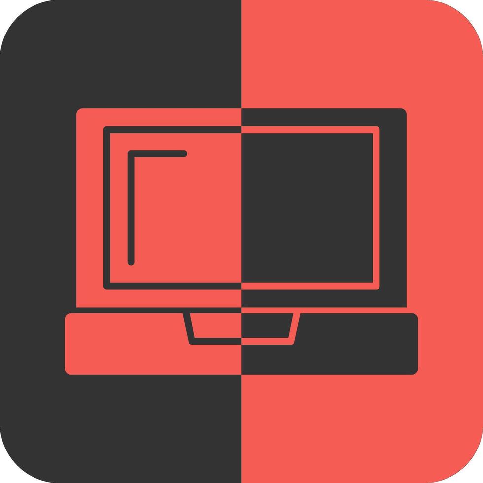 ordenador portátil rojo inverso icono vector