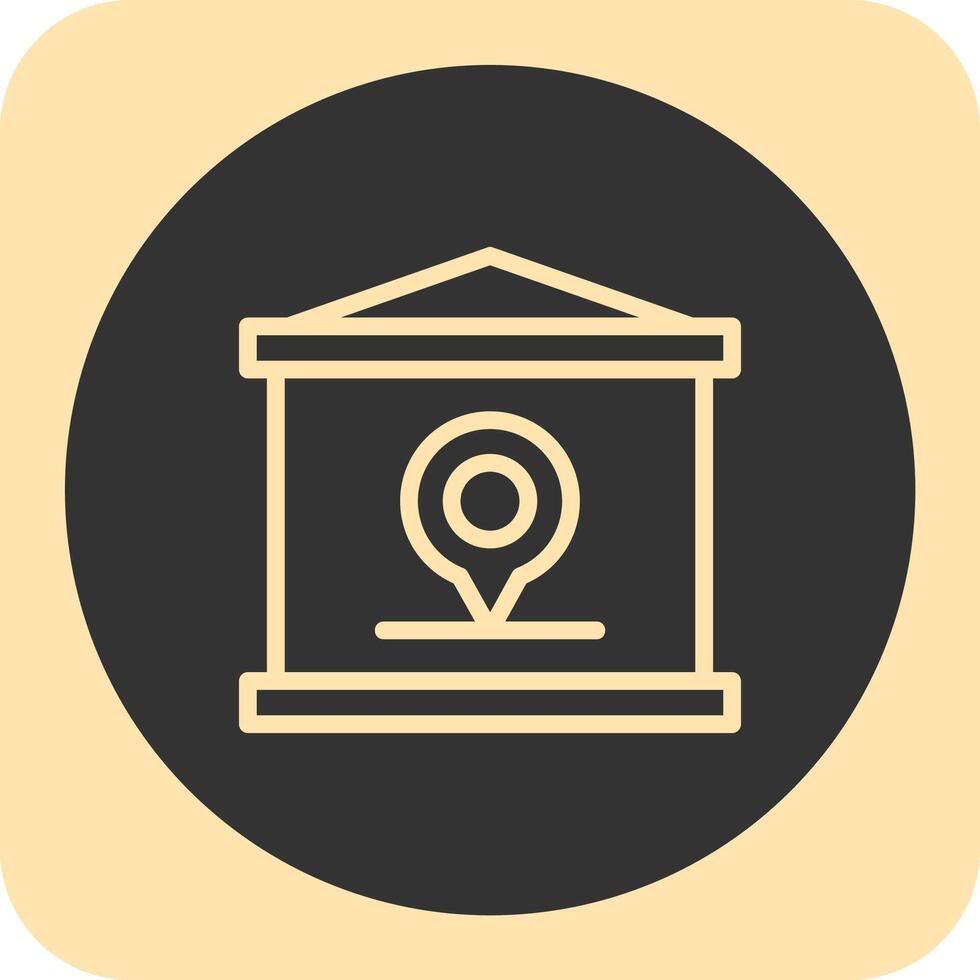 Remote location Linear Round Icon vector